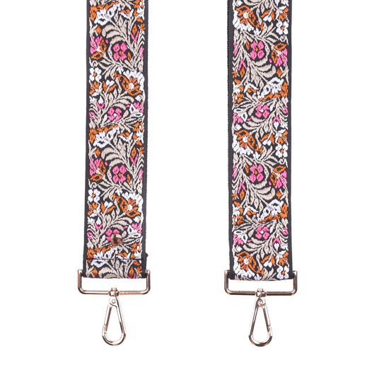 Strap Black & Pink Floral